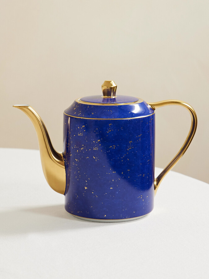 L'Objet - Lapis Gold-tone Porcelain Teapot - Blue