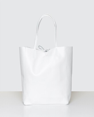 Bee Women's White Leather bags - Monica White Leather Shopper Bag - Size One Size at The Iconic