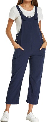 Style Dome Women's Strappy Jumpsuits Baggy Overalls Casual Cotton