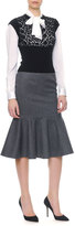 Thumbnail for your product : Dolce & Gabbana Stretch Wool Long Flounce Skirt