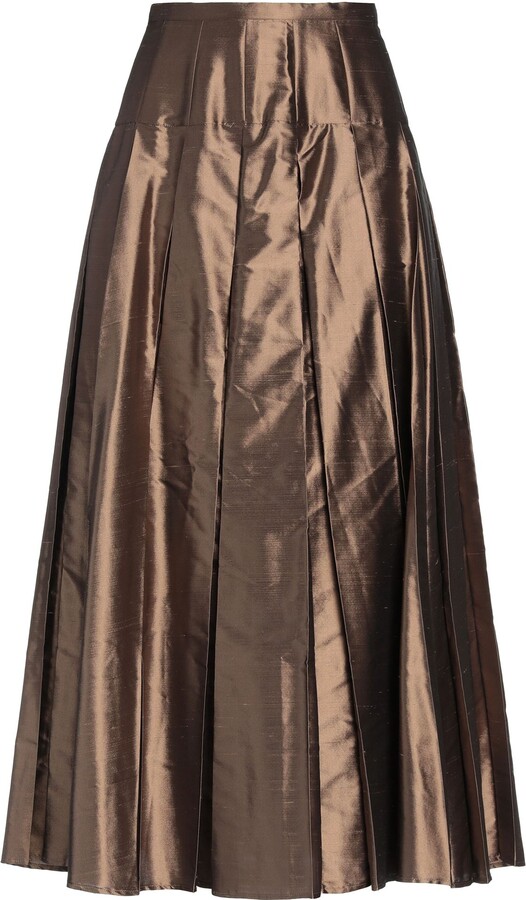 Bronze Pleated Skirt | ShopStyle