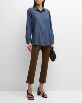 Eileen Fisher Button-Down Organic Cotton Twill Shirt