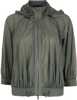 Emporio Armani Hooded Crop-Sleeve Jacket