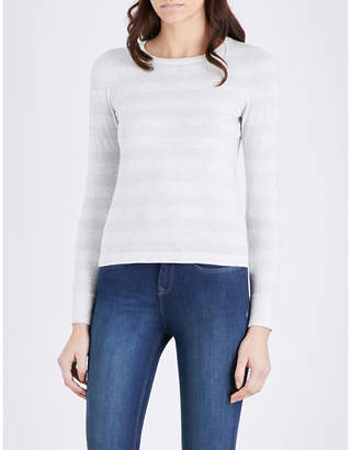 The White Company Metallic-knit cotton-blend jumper