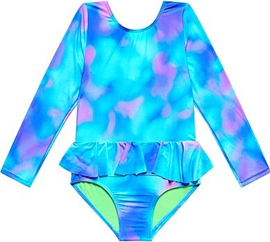 Beach Lingo Little Girls Long Sleeve Muse Rash One-Piece Swimsuit