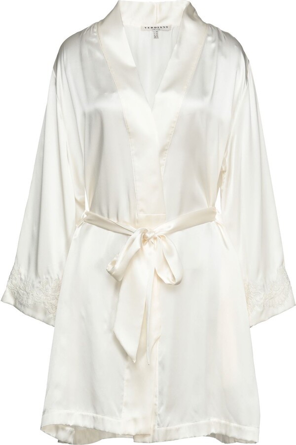 VERDIANI Dressing Gown Or Bathrobe Ivory ShopStyle Nightgowns