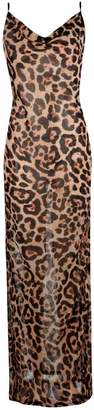 boohoo Stassy Leopard Print Strappy Maxi Dress