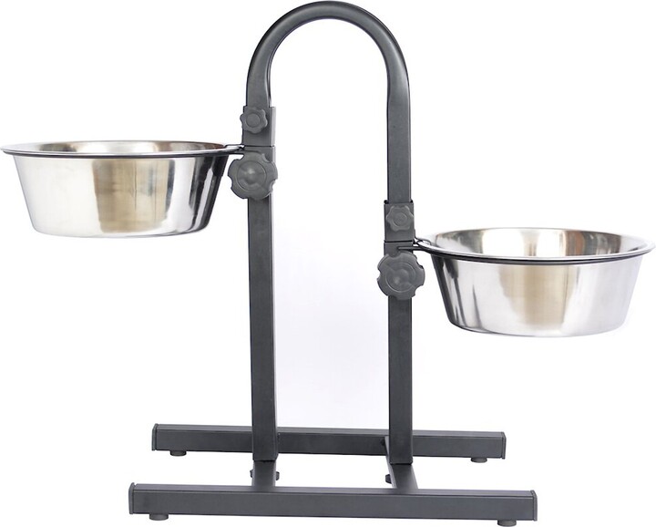Iconic Pet Adjustable Stainless Steel Dog & Cat Double Diner, 96-oz