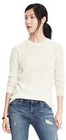 Thumbnail for your product : Banana Republic Italian Cashmere Blend Cable Crew Sweater