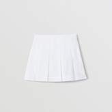 Thumbnail for your product : Burberry Childrens Monogram Motif Cotton Twill Pleated Skirt Size: 10Y