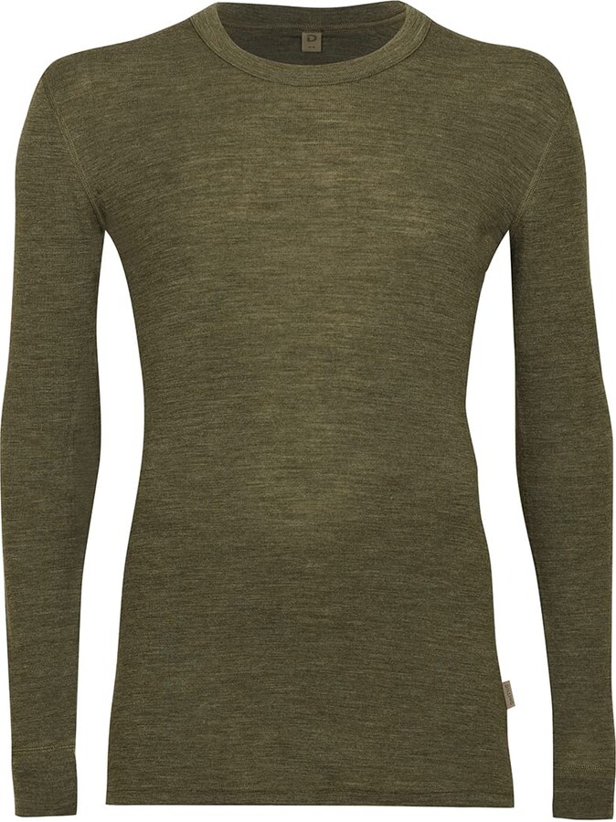 DILLING Men's Merino Wool Base Layer Long Sleeve Thermal Top Dark Green  Melange S ShopStyle Undershirts