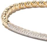 Thumbnail for your product : David Yurman 18kt yellow gold Petite Pave cable flex diamond bangle