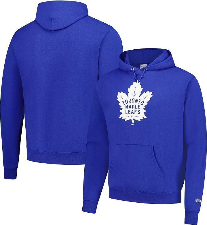 Men's Champion Blue Toronto Maple Leafs Primary Logo 1-Hit Pullover Hoodie