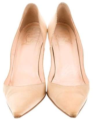 Christian Louboutin Satin Pointed-Toe Pumps