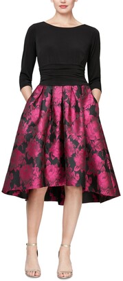 SL Fashions Printed-Skirt High-Low Dress