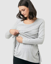 Thumbnail for your product : Ripe Maternity Women's Grey Long Sleeve Tops - Raw Edge Nursing Top