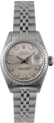 Rolex Pre-Owned Datejust Originbal Silver Diamond Dial Stainless Steel Ladies Watch Ref 69174