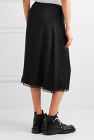 Thumbnail for your product : Maison Margiela Lace-trimmed Jacquard Midi Skirt - Black