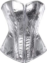 Thumbnail for your product : Josamogre Leather Corset Bustier Womens Sexy Steampunk Gothic Boned Overbust Basque Top Gold M