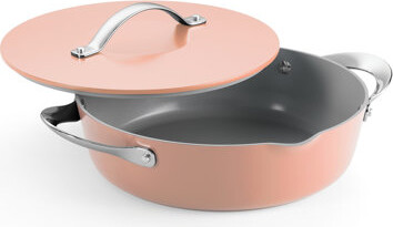 Tramontina Fiora 4.25-Quart Aluminum Ceramic Nonstick Multipurpose Pan with Lid, Induction-Ready, ILAG Swiss Coating, Oven & Dishwasher Safe
