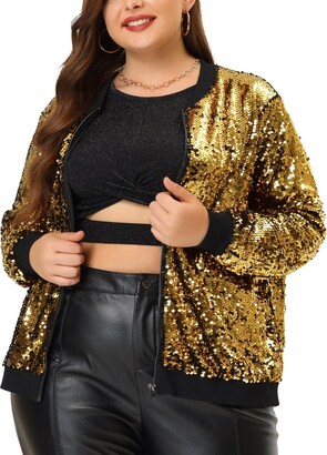 black sequin bomber jacket plus size