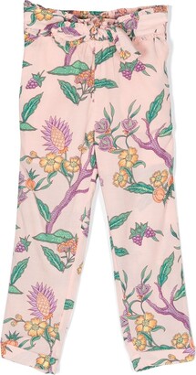 Scotch & Soda Floral-Print Ruffle-Detail Pants