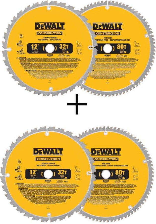 12 in. Miter Saw Blade 32-Teeth and 80-Teeth (2-Pack) with Bonus 12 in. Miter Saw Blade 32-Teeth and 80-Teeth (2-Pack)