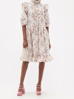 Thumbnail for your product : Batsheva Claude Ruffled Floral-print Cotton-canvas Dress