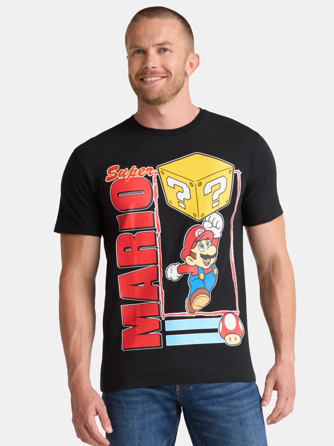 Nintendo Super Mario Men's and Big Men's Mario Jump Graphic Tee, Sizes S-3XL