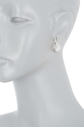 Breuning Sterling Silver Laser Cut White Sapphire Earrings