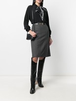 Thumbnail for your product : Céline Pre-Owned Pre-Owned Belted Knee-Length Skirt