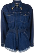 Thumbnail for your product : Versace Jeans Couture Denim Decorative Collar Playsuit