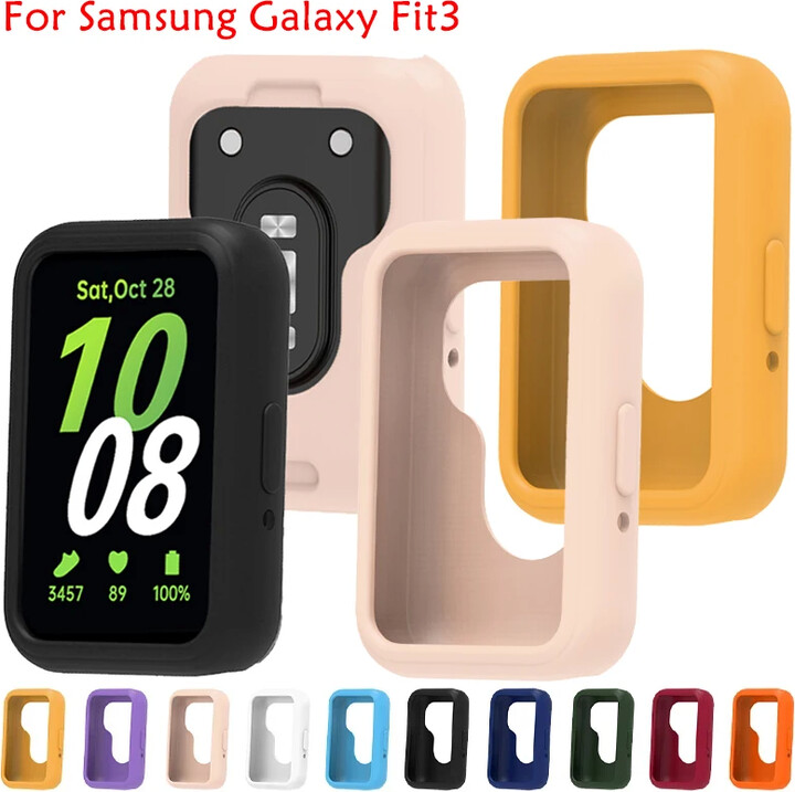 CAOWTAN Soft Silicone Case for Samsung Galaxy Fit 3 Watch Candy Color Full Coverage Protective Cover for Galaxy Watch Fit 3 Accessories