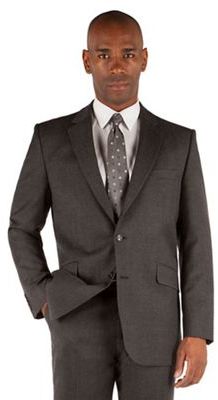 Centaur Big & Tall Grey flannel 2 button front big and tall regular fit suit jacket