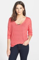 Thumbnail for your product : Caslon Sheer Shadow Stripe Tee (Regular & Petite)