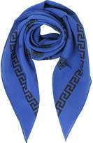 Thumbnail for your product : Versace Bluette and Black Greek Medusa Print Silk Square Scarf