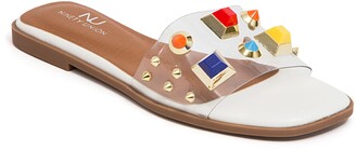 White Jeweled Sandals | Shop the worldâs largest collection of fashion | ShopStyle