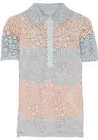 Thumbnail for your product : RED Valentino Paneled Guipure Lace And Chiffon Shirt