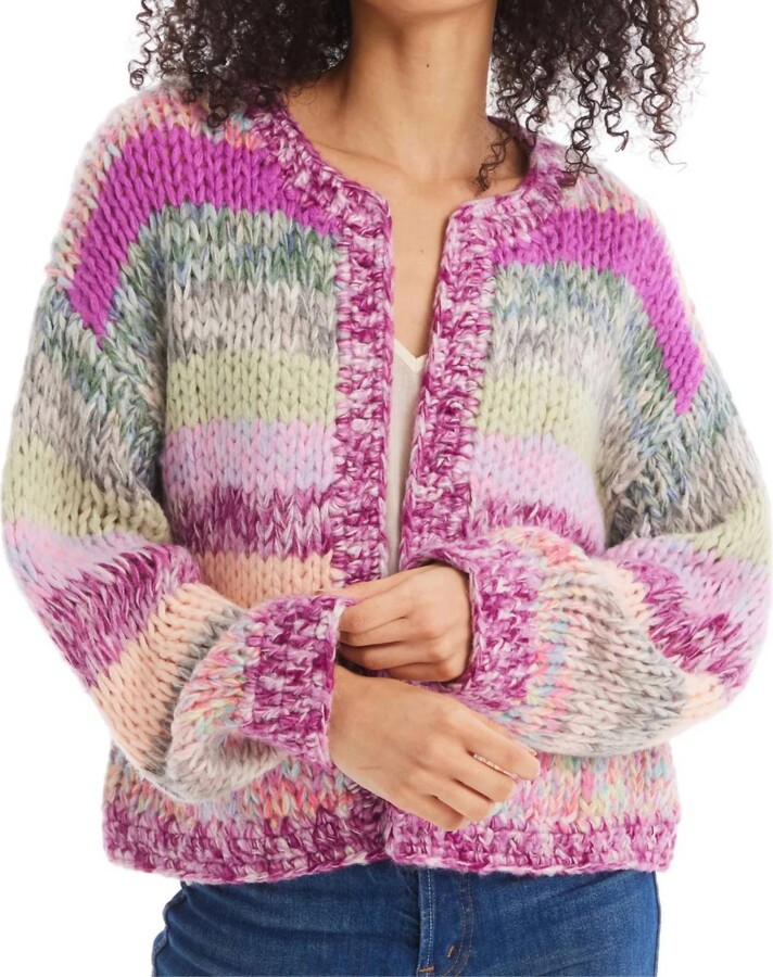 Allison New York Cropped Jodie Cardigan In Multi Pastel