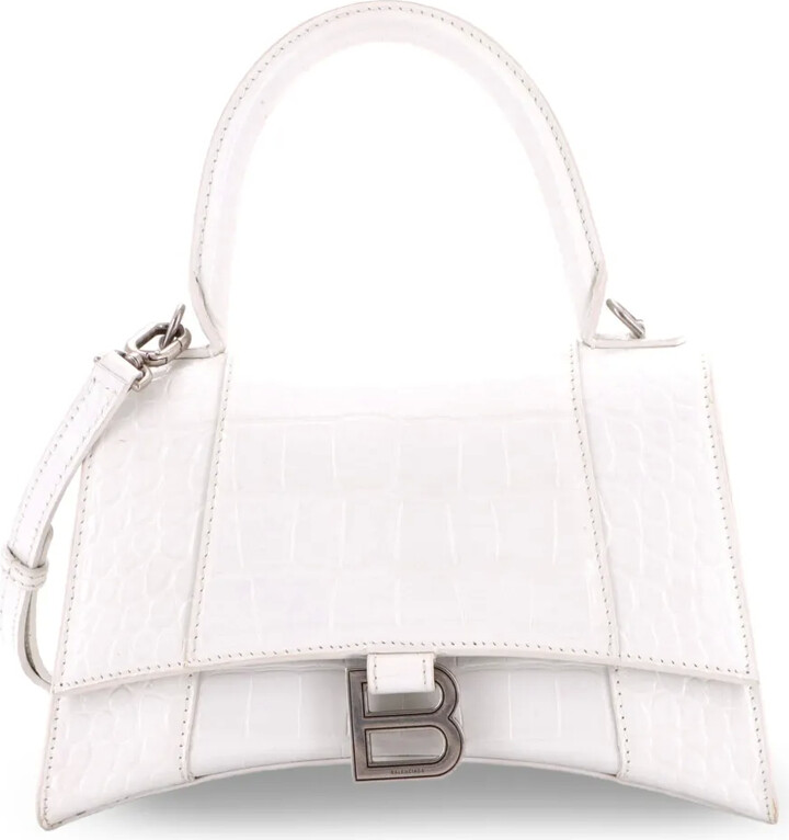 Balenciaga Pre-Owned Hourglass Top Handle Bag Crocodile Embossed Leather Small crossbody bag