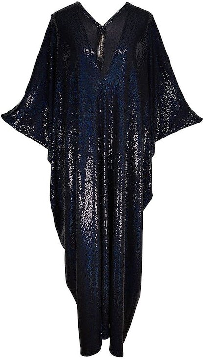 Jennafer Grace Disco Nights Sequin Caftan Kaftan Dress Black