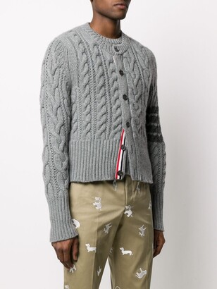Thom Browne 4-Bar Aran cable-knit cashmere cardigan