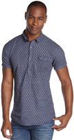Thumbnail for your product : JACHS blue printed woven short sleeve button up shirt
