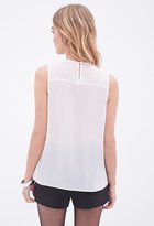 Thumbnail for your product : LOVE21 Rhinestone Neckline Top