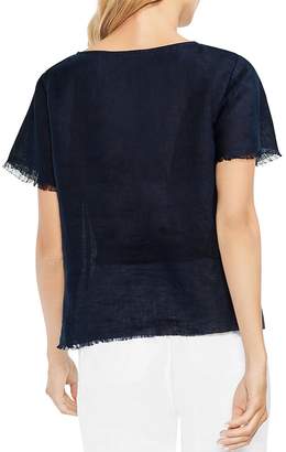 Vince Camuto Frayed Linen Top