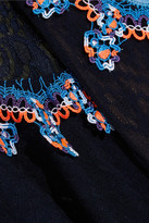 Thumbnail for your product : Peter Pilotto Crochet-trimmed Stretch-lace Midi Dress - Navy