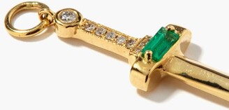 Jacquie Aiche Dagger Diamond, Emerald & 14kt Gold Charm
