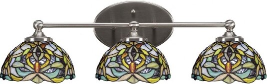 Toltec Lighting ToltecLightingCapri3-LightVanityinBrushedNickelwith7\