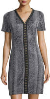 Thumbnail for your product : T Tahari Sofia V-Neck Hook-Trim Dress