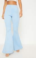 Thumbnail for your product : PrettyLittleThing Cream Scuba Extreme Flare Trouser